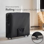 Luxton Home 3-Section Premium Memory Foam Massage Table with Rolling Carrying Travel Case - Easy Set Up - Foldable & Portable - Adjustable Height, Head Cradle, Hanging Arm Rest, & Side Storage Pocket - Image 3